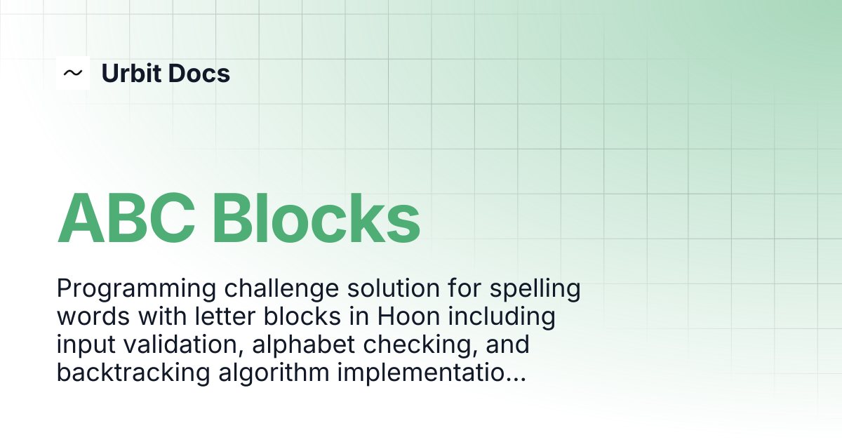 ABC Blocks | Urbit Docs