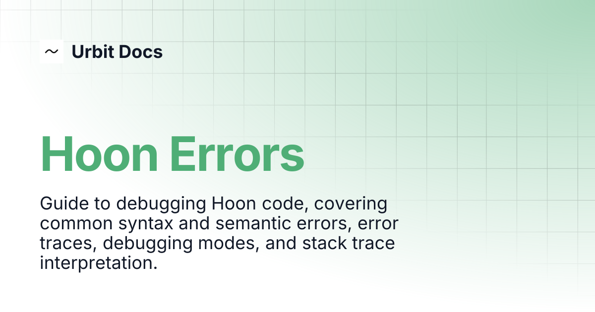 Hoon Errors | Urbit Docs