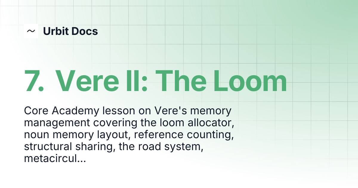 7. Vere II: The Loom | Urbit Docs