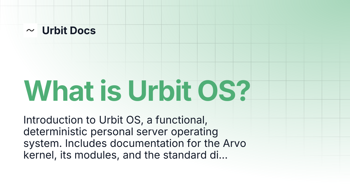 What is Urbit OS? | Urbit Docs