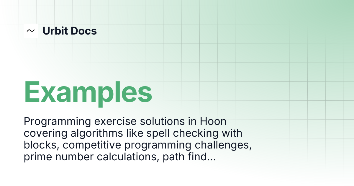 Examples | Urbit Docs
