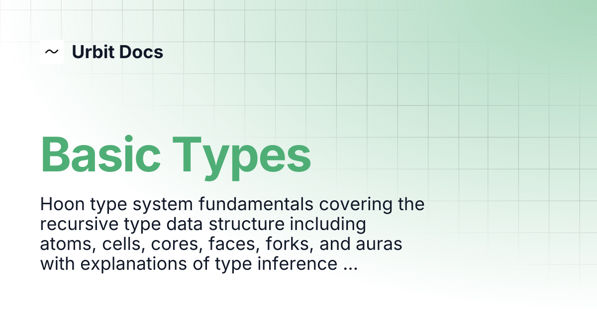 Basic Types | Urbit Docs