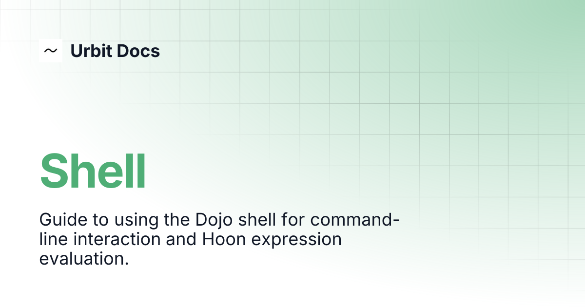 Shell | Urbit Docs