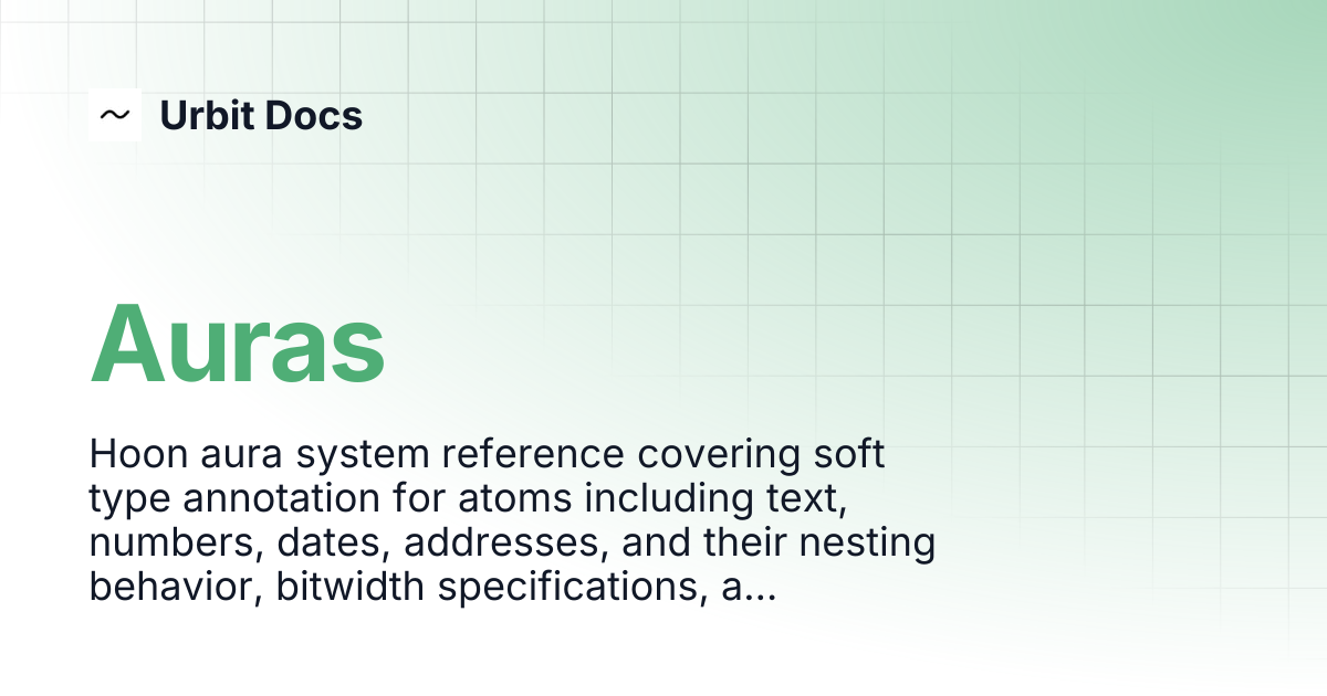 Auras | Urbit Docs