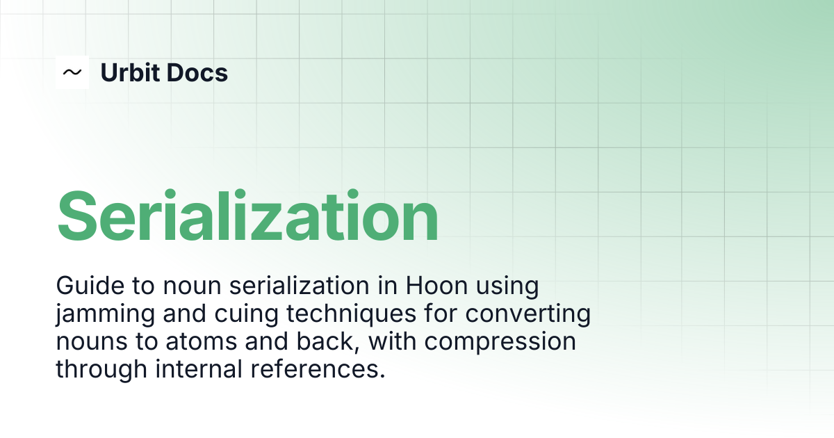 Serialization | Urbit Docs
