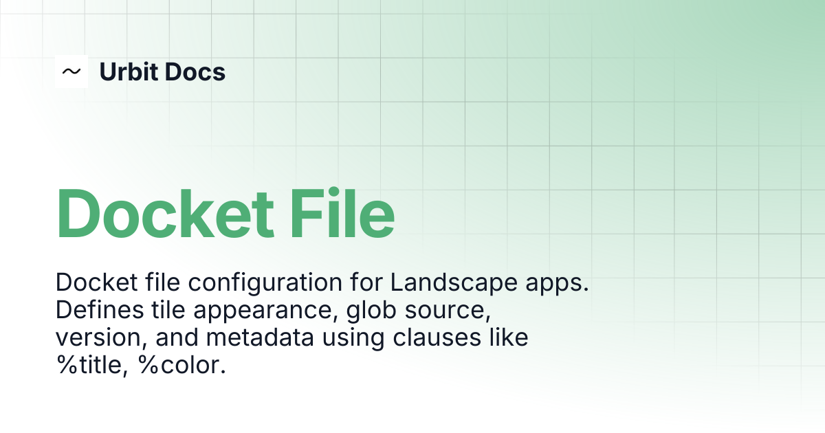Docket File | Urbit Docs