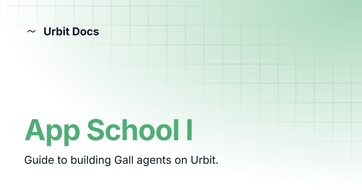 App School I | Urbit Docs