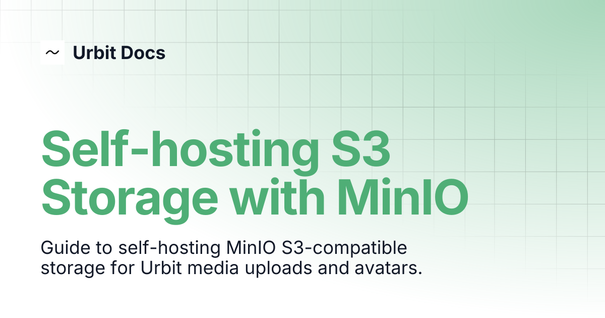 Self-hosting S3 Storage with MinIO | Urbit Docs