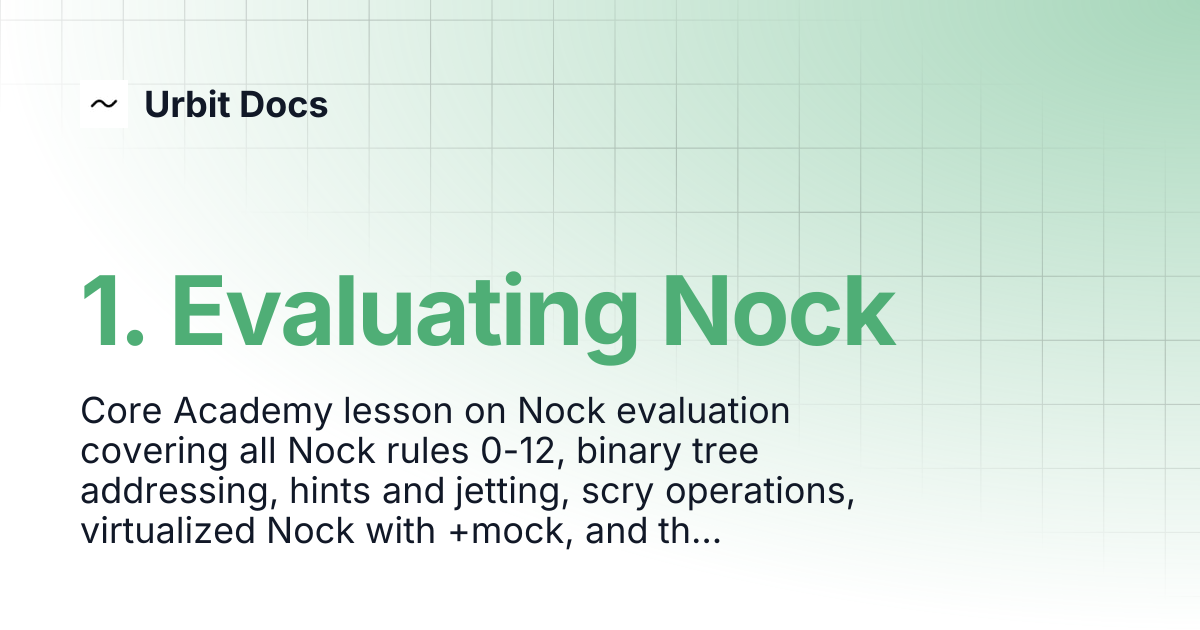 1. Evaluating Nock | Urbit Docs