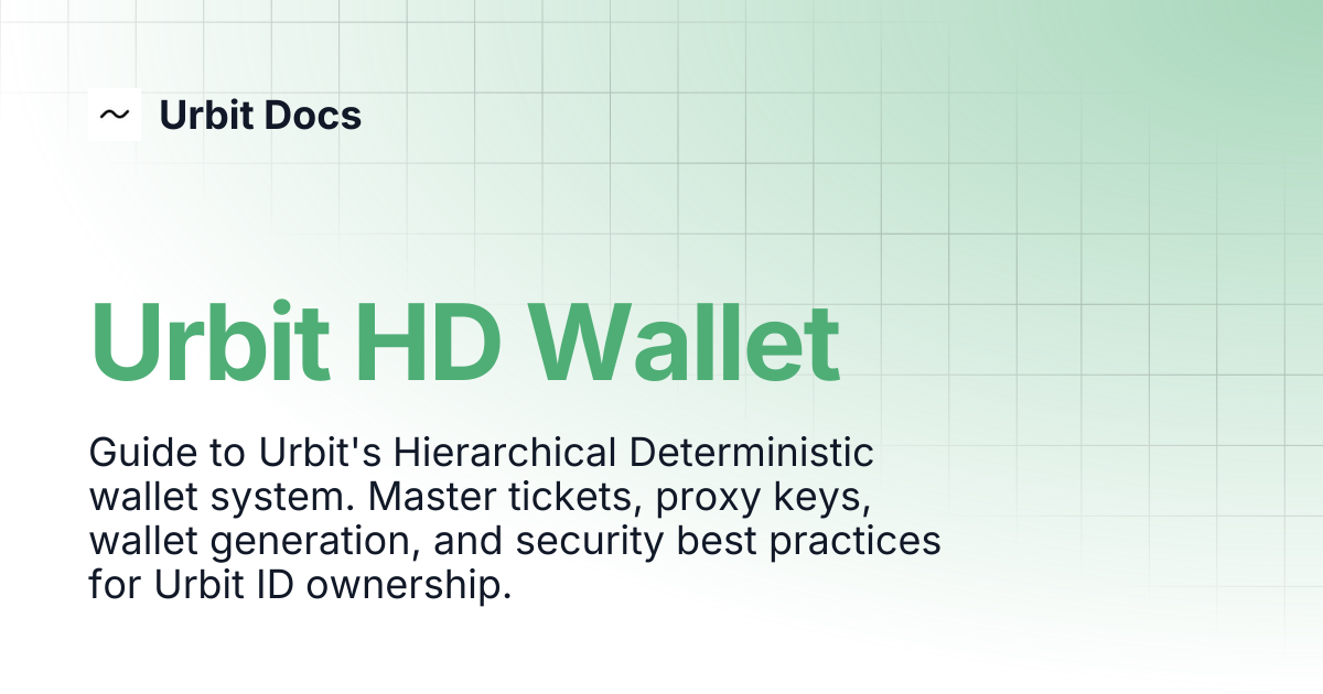 Urbit HD Wallet | Urbit Docs